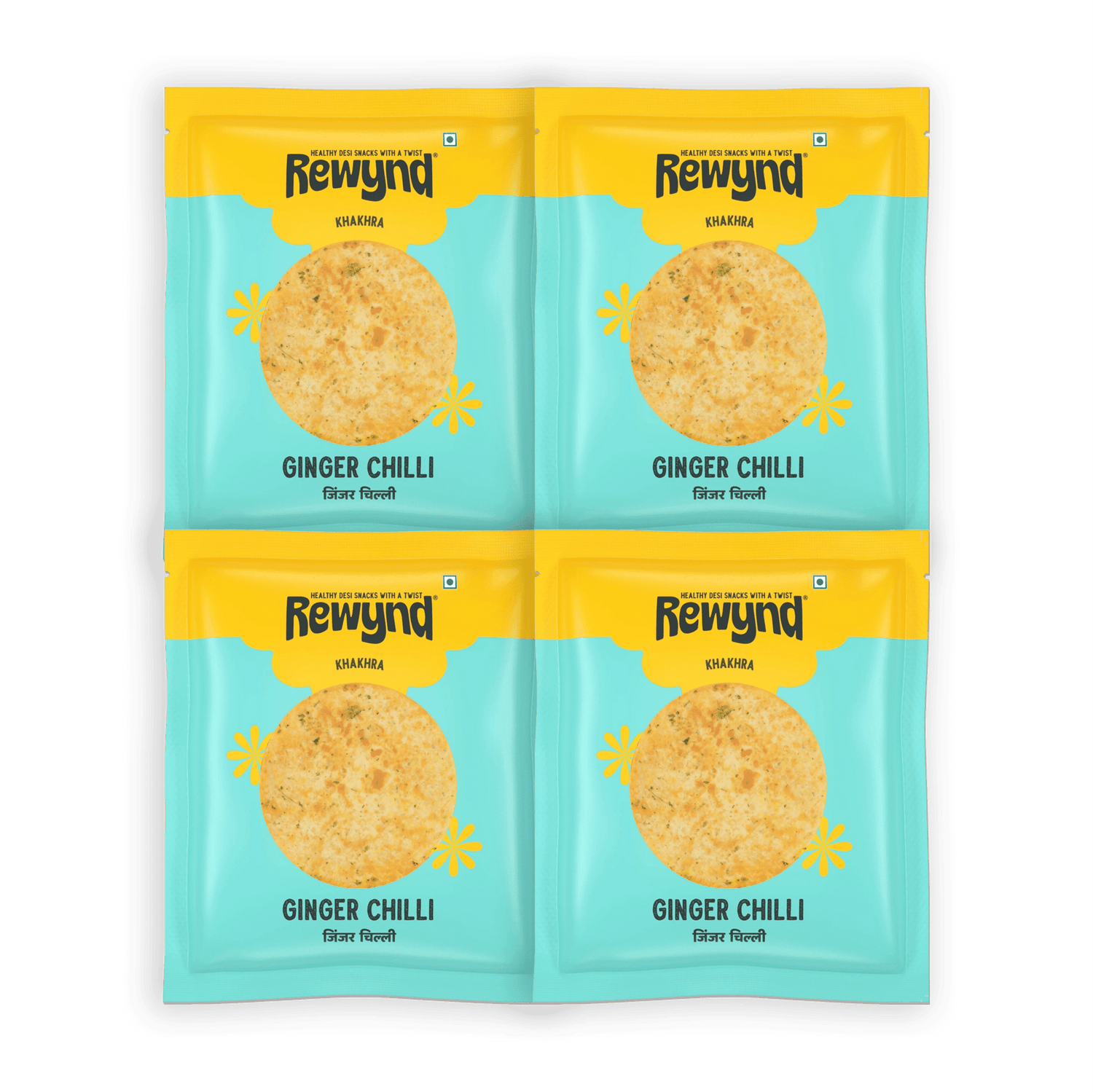 Ginger Chilli Khakhra Pack of 4 (800gm)