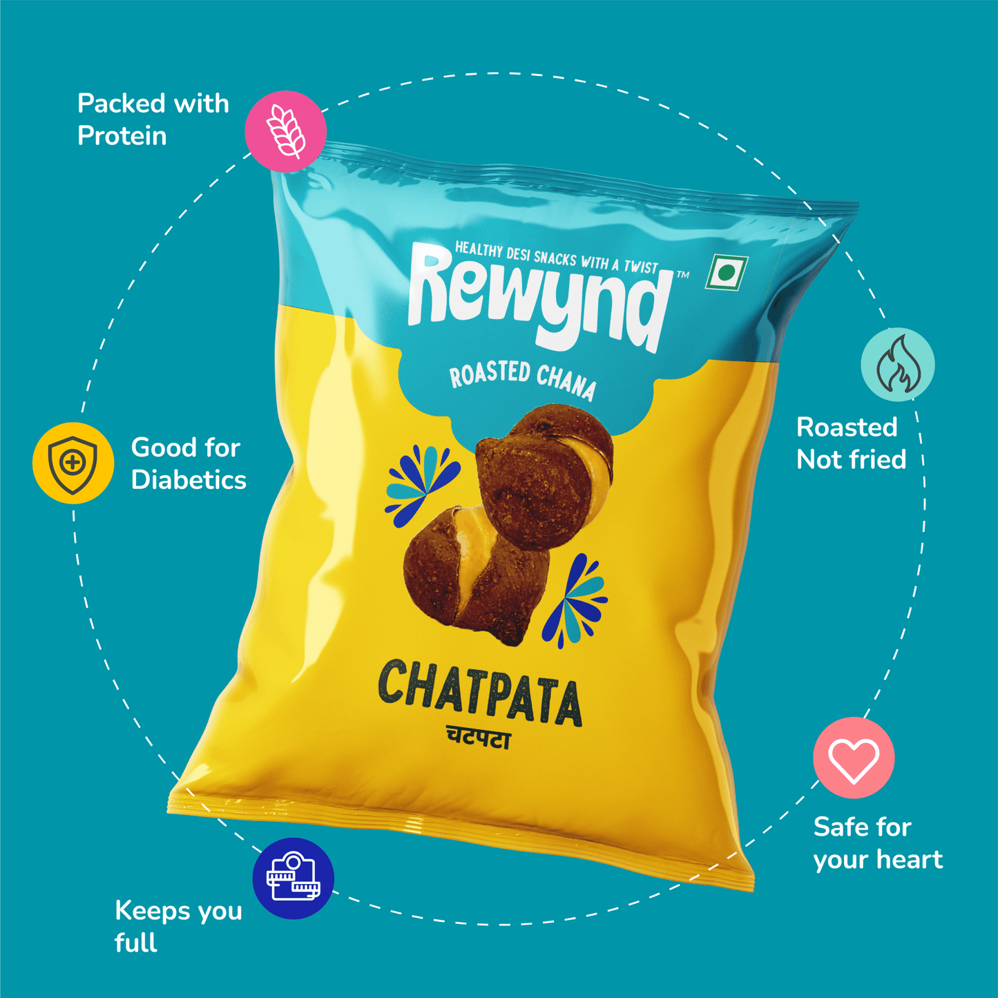 Chatpata Roasted Chana - Rewynd Snacks
