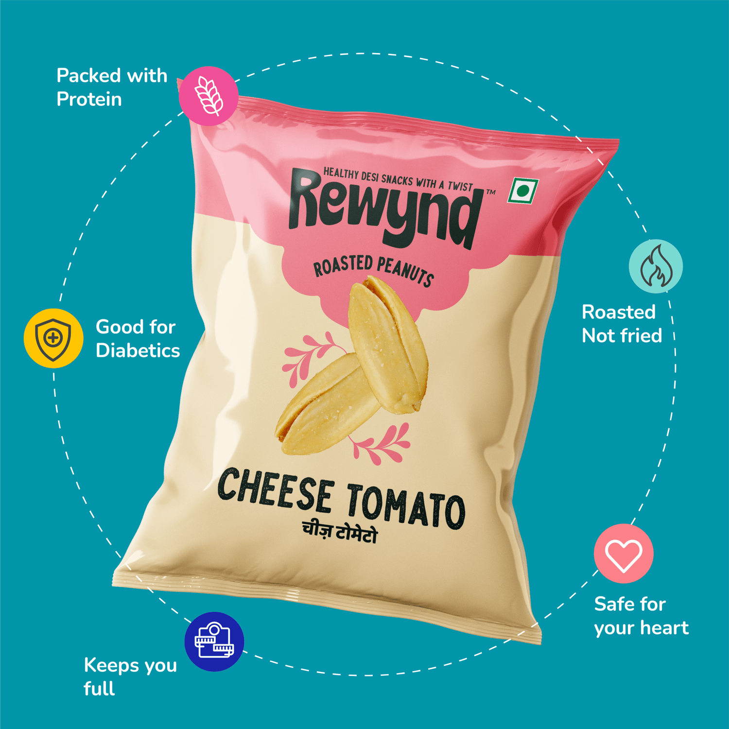 Cheese Tomato Roasted Peanut - Rewynd Snacks