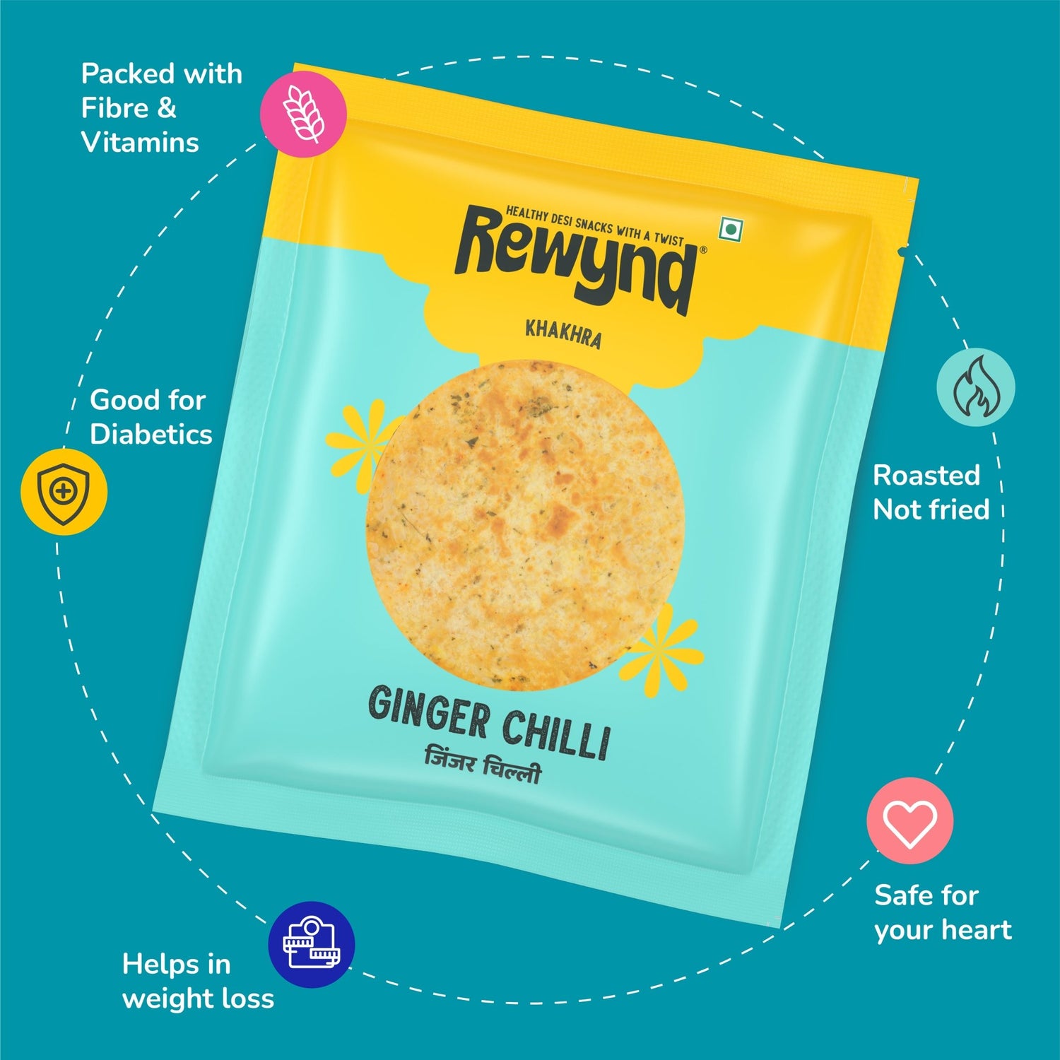Ginger Chilli Khakhra - Rewynd Snacks